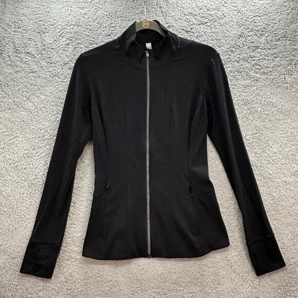 Athleta Women's Small Black Running Jacket Full Zip Long Sleeves Zip Pockets - Picture 1 of 9